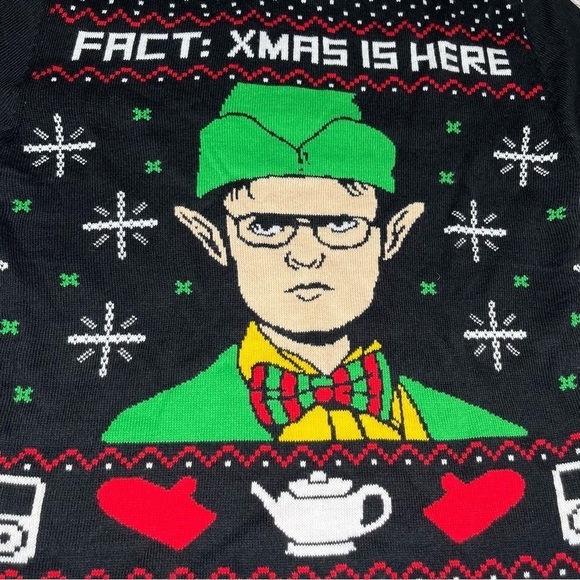 The Office Black Dwight Schrute Elf X-mas Sweater Size S - Picture 4 of 6